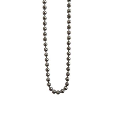 Halskette 80 cm - Edelstahl - Kugel - grau