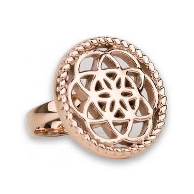 Ring 54 - rosé - Edelstahl - Blume