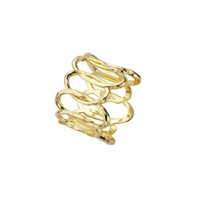 Ring 58 - Twist - breiter Ring - Silber vergoldet