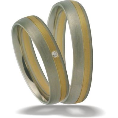 Eheringe - Gold 585 14K Brillant 0,015ct - bicolor