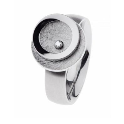 Ring - Edelstahl - Brillant 0,02 ct