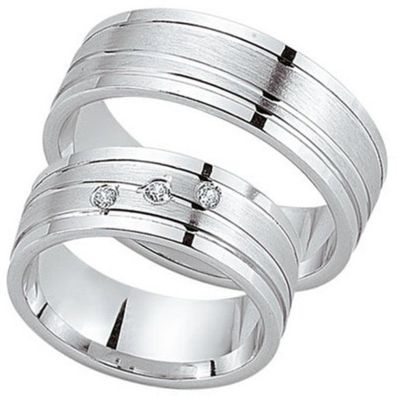 Partnerringe - Sterlingsilber Zirkonia - silber