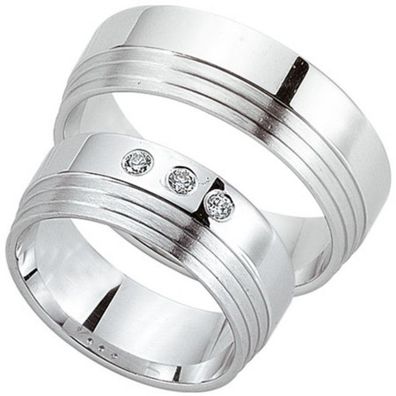 Partnerringe - Sterlingsilber Zirkonia - silber