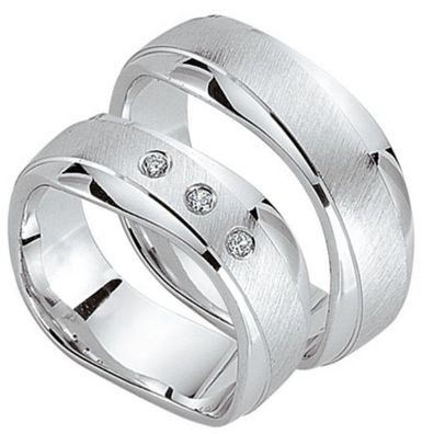 Partnerringe - Sterlingsilber Zirkonia - silber