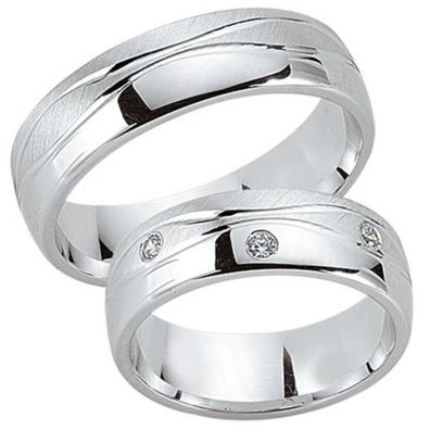 Partnerringe - Sterlingsilber Zirkonia - silber