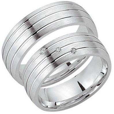 Partnerringe - Sterlingsilber Zirkonia - silber