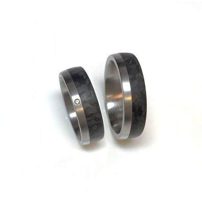 Partnerringe - Edelstahl Carbon - grau/anthrazit