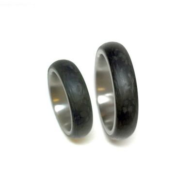 Partnerringe - Edelstahl Carbon - grau/anthrazit
