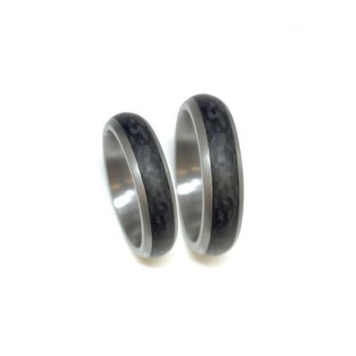 Partnerringe - Edelstahl Carbon - grau/anthrazit