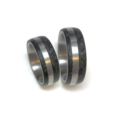 Partnerringe - Edelstahl Carbon - grau/anthrazit