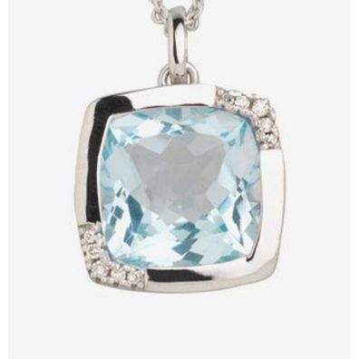 Anhänger Topas - Weißgold - Brillant 0,035ct