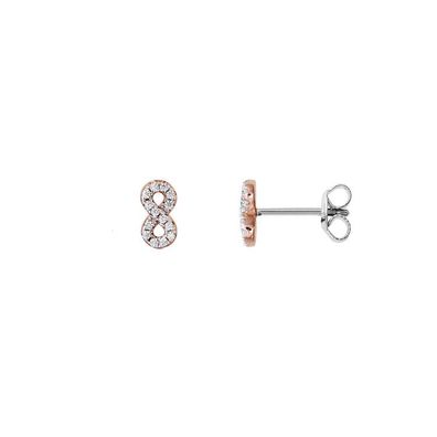 Ohrstecker - Silber rosé - Infinity Zirkonia