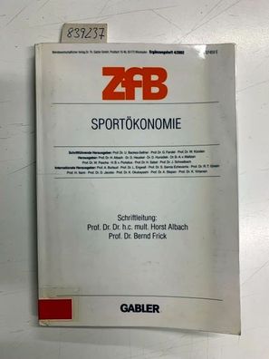 Sportökonomie (ZfB Special Issue (4), Band 4)
