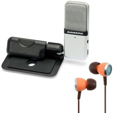 Samson Go Mic USB Mikrofon mit Audiofly InEar Hörer