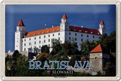 Blechschild Reise 30x20 cm Bratislava Slowakei Burg von Bratislava tin sign