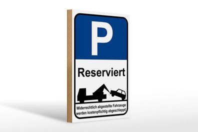 Holzschild Parken 20x30 cm Parkplatzschild P reserviert Deko Schild wooden sign