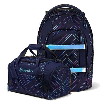 satch Set aus pack + Sporttasche, Purple Laser, Mädchen & Jungen