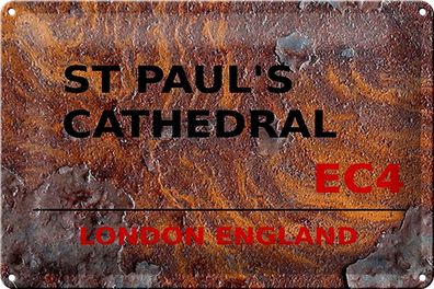 Blechschild London 30x20 cm England St Paul´s Cathedral EC4 Deko Schild tin sign