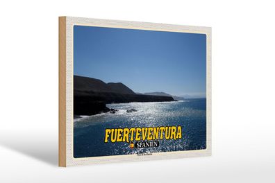 Holzschild Reise 30x20cm Fuerteventura Spanien Playa de los Muertos wooden sign