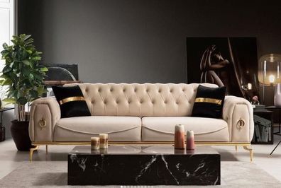 Modernes Chesterfield Sofa Dreisitzer Stoffmöbel Edelstahlmöbel Couch
