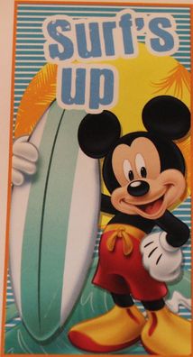 Disney Strandtuch Badetuch Handtuch Mickey Maus "Surf's up", 70 x 140 cm, 100% B