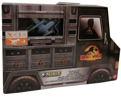 Mattel GWP73 Jurassic World Dominion 5er Set Mini Figuren 1 Flugzeug & 3 Mini Di