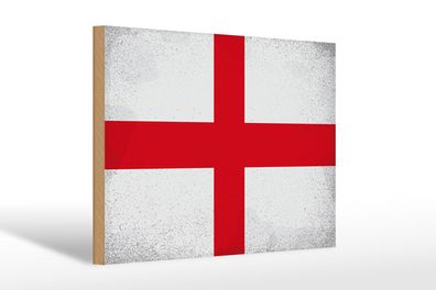 Holzschild Flagge England 30x20 cm Flag of England Vintage Schild wooden sign