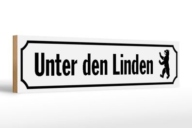 Holzschild Straßenschild 46x10cm Unter den Linden Berlin Deko Schild wooden sign