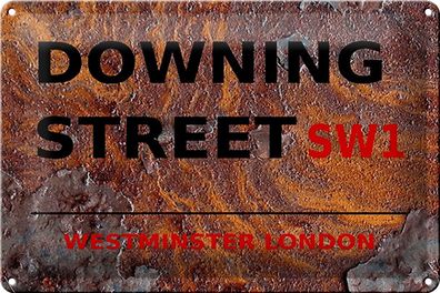 Blechschild London 30x20 cm Westminster downing Street SW1 Deko Schild tin sign
