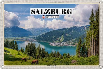 Blechschild Reise Österreich Salzburger Land Natur 30x20 cm Schild tin sign
