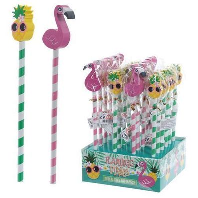 Flamingo und Ananas Tropical Bleistift mit Radierer Top (pro Stück)