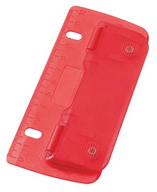WEDO Taschenlocher Kunststoff Abheften 8cm Lochung mit 12cm Skala Rot