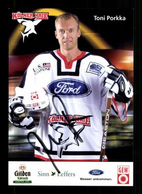 Toni Porka Kölner EC Autogrammkarte Eishockey Original Sign + A 228424