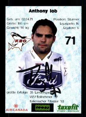 Anthony Lob Kölner EC 1997-98 Eishockey Original Signiert + A 228395