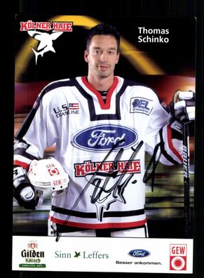 Thomas Schinko Kölner EC Autogrammkarte Eishockey Original Signiert + A 228419