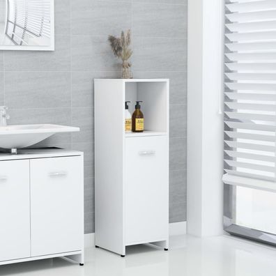 Badezimmerschrank Weiß 30x30x95 cm Holzwerkstoff