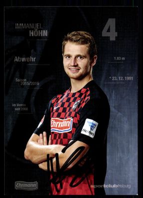 Immanuel Höhn Autogrammkarte SC Freiburg 2015-16 Original Signiert + A 228736