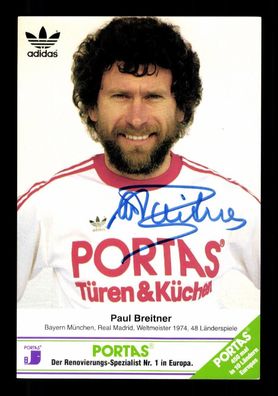 Paul Breitner Portas Werbekarte Bayern München Original Signiert+ G 38808