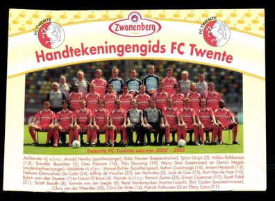 Original Mannschaftskarte FC Twente 2002-03 Druck Signiert + G 38821