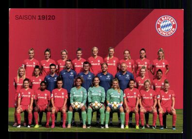 Original Mannschaftskarte Bayern München 2019-20 Frauen ohne Unterschrift