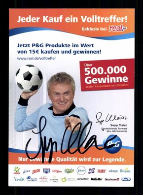 Sepp Maier Real Werbekarte Bayern München Original Signiert+ A 227751