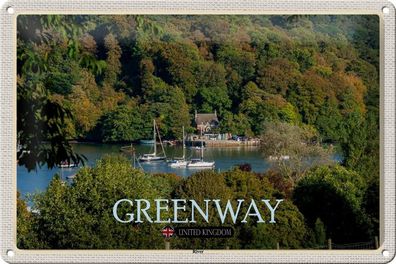 Blechschild Reise Greenway River UK England 30x20 cm Deko Schild tin sign
