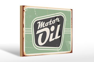 Holzschild Retro 30x20 cm Motor oil Motoröl Auto Holz Deko Schild wooden sign