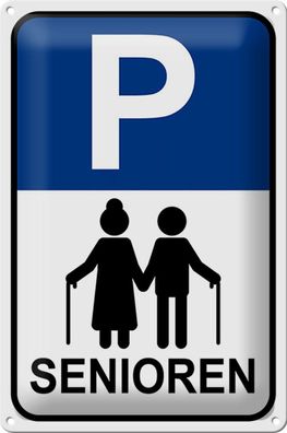 Blechschild Parken 20x30 cm Parkplatz Senioren Metall Deko Schild tin sign