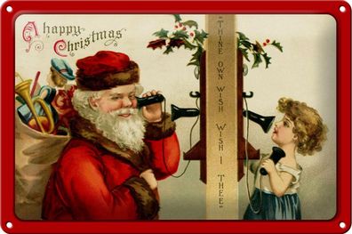 Blechschild Weihnachten Geschenke Santa Claus 30x20 cm Deko Schild tin sign