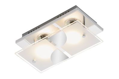 Rechteckige LED Deckenlampe Wandlampe aus Glas 2x GU10