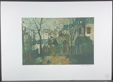 Maurice Utrillo * Renoir's Garden * signed lithograph * limited # 8/100