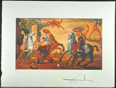 Salvador DALI * Battle around a...* 50 x 60 cm * signed lithograph * limited