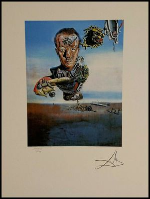 Salvador DALI * Portrait of Paul Eluard * 50 x 60 cm * signed lithograph * limited