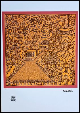 KEITH HARING * Untitled * signed lithograph * limited # 50/150 (Gr. 50 cm x 70 cm)